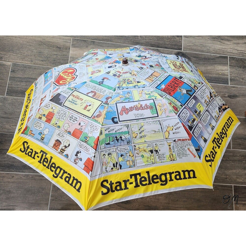 Vintage Fort Worth Star Telegram 2002 Newspaper Comics Large Umbrella